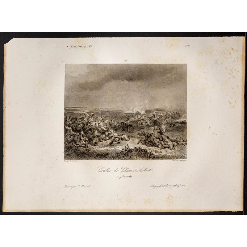 Gravure de 1841 - Bataille de Champaubert - 1