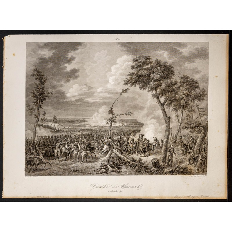Gravure de 1841 - Bataille de Hanau - 1