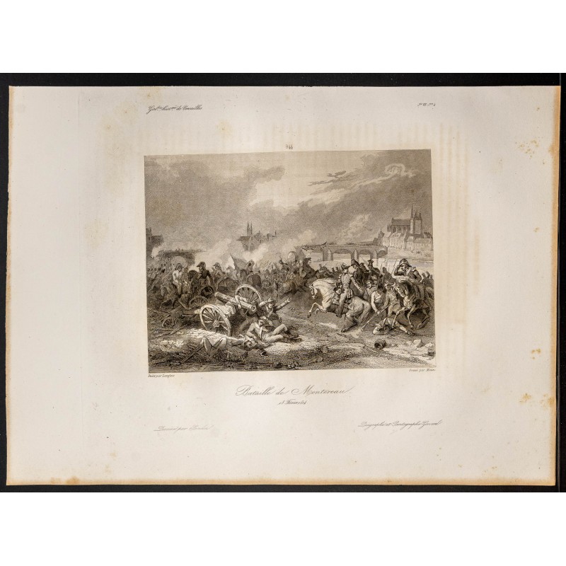 Gravure de 1841 - Bataille de Montereau - 1