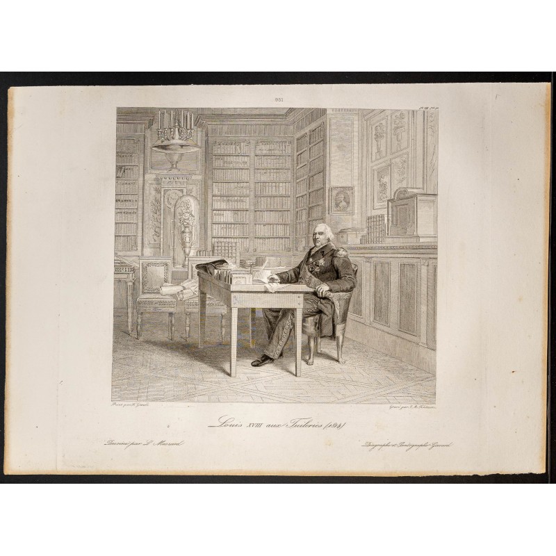 Gravure de 1841 - Portrait de Louis XVIII - 1