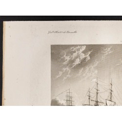 Gravure de 1841 - Attaque et prise du fort de l'île verte - 2