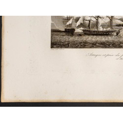 Gravure de 1841 - Attaque et prise du fort de l'île verte - 4