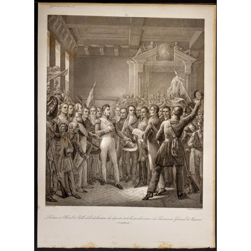 Gravure de 1841 - Proclamation de Louis Philippe - 1