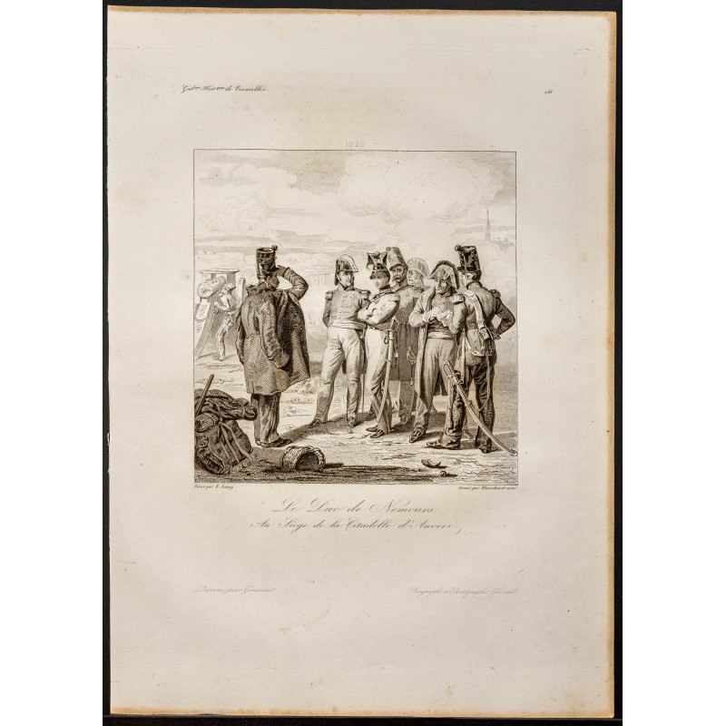 Gravure de 1841 - Le Duc de Nemours à Anvers - 1 Gravure de 1841 - Le Duc de Nemours à Anvers - 1