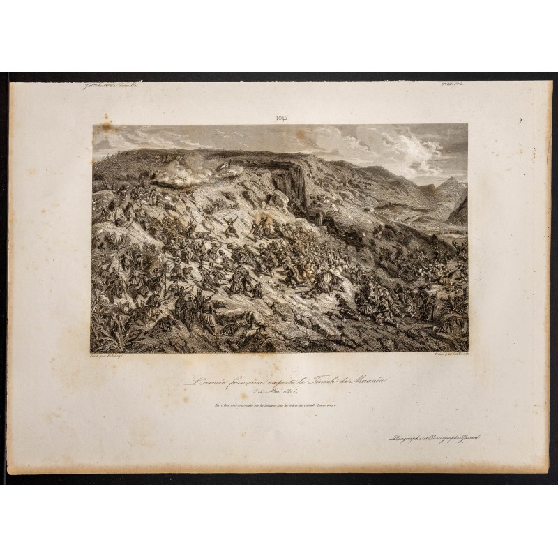 Gravure de 1841 - Bataille du col de Mouzaïa - 1