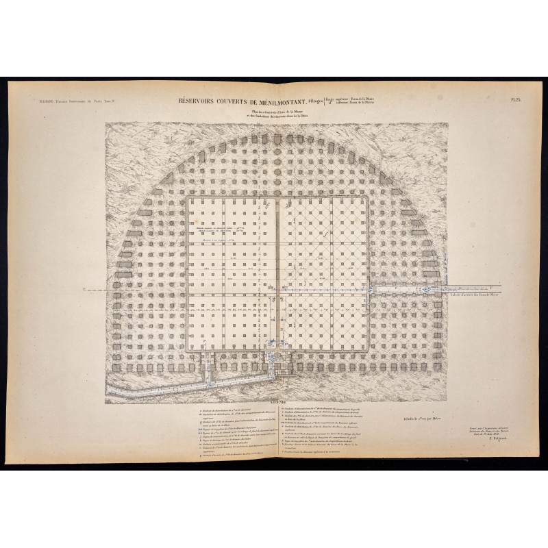 Gravure de 1882 - Réservoir de Ménilmontant - 1