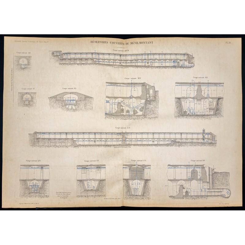 Gravure de 1882 - Réservoir de Ménilmontant - 1