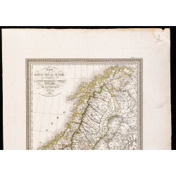 Gravure de 1827 - Carte de la Scandinavie - 2