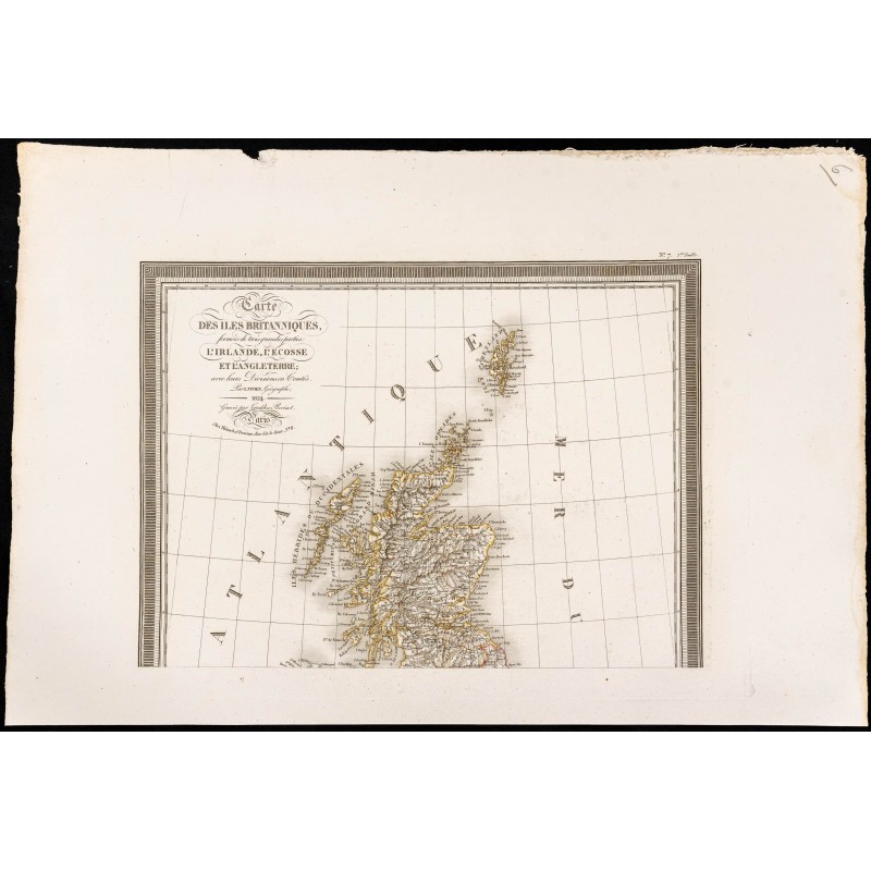 Gravure de 1827 - Iles britanniques - 1