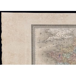 Gravure de 1827 - Carte comparative de la France - 2