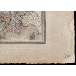 Gravure de 1827 - Carte comparative de la France - 5