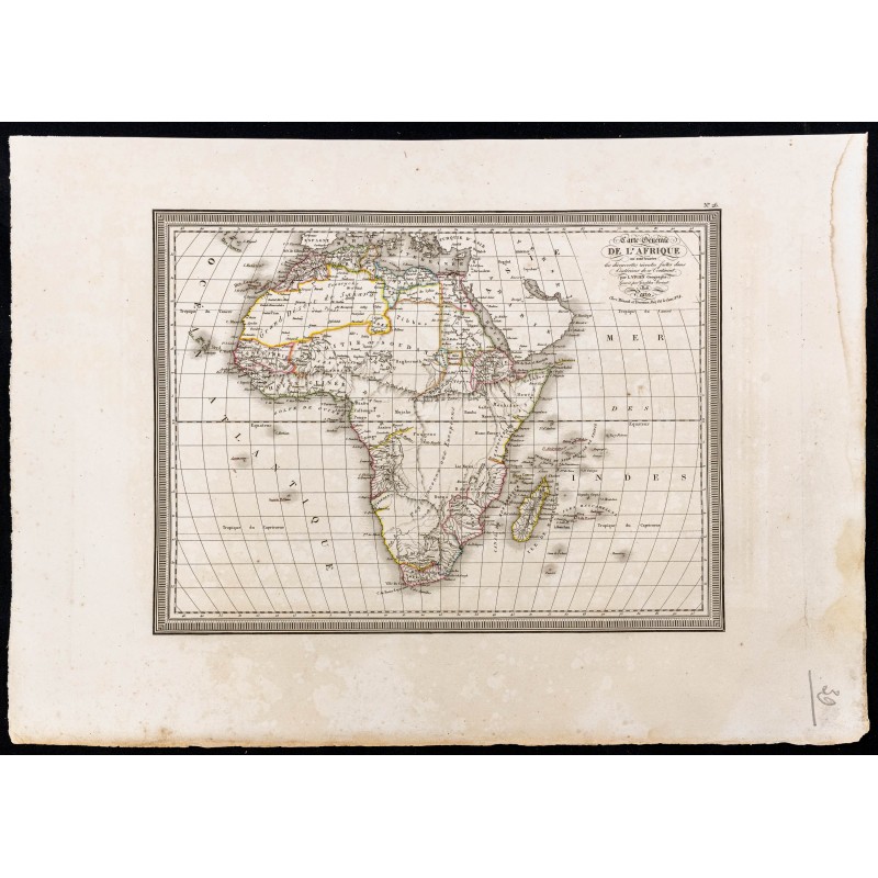 Gravure de 1827 - Carte de l'Afrique - 1