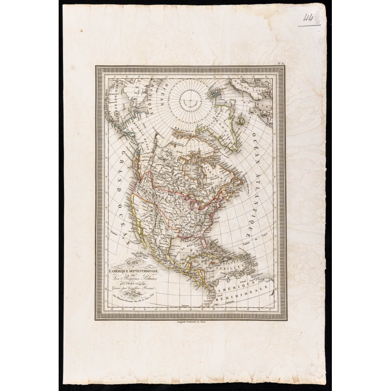 Gravure de 1827 - Amérique du nord - 1