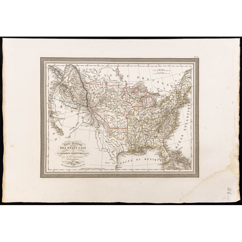 Gravure de 1827 - États-Unis d'Amérique - 1