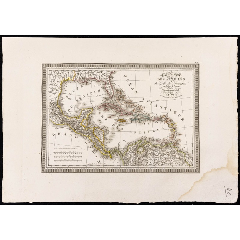 Gravure de 1827 - Antilles et Amérique centrale - 1