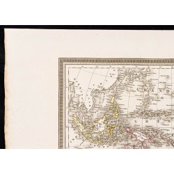 Gravure de 1827 - Carte de l'Océanie et Australie - 2
