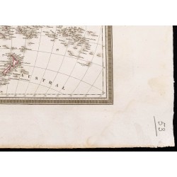 Gravure de 1827 - Carte de l'Océanie et Australie - 5