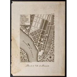 Gravure de 1798 - Plan de la ville de Paramaribo - 1