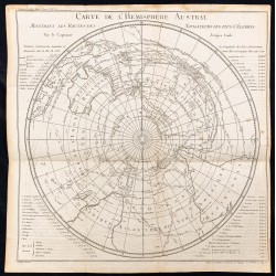 Gravure de 1775ca - Carte de l'hémisphère austral (Sud) - 1