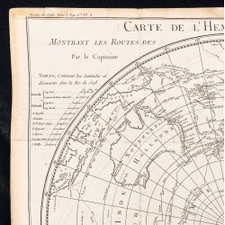 Gravure de 1775ca - Carte de l'hémisphère austral (Sud) - 2
