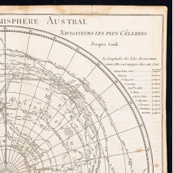 Gravure de 1775ca - Carte de l'hémisphère austral (Sud) - 3