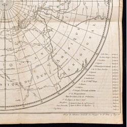Gravure de 1775ca - Carte de l'hémisphère austral (Sud) - 5