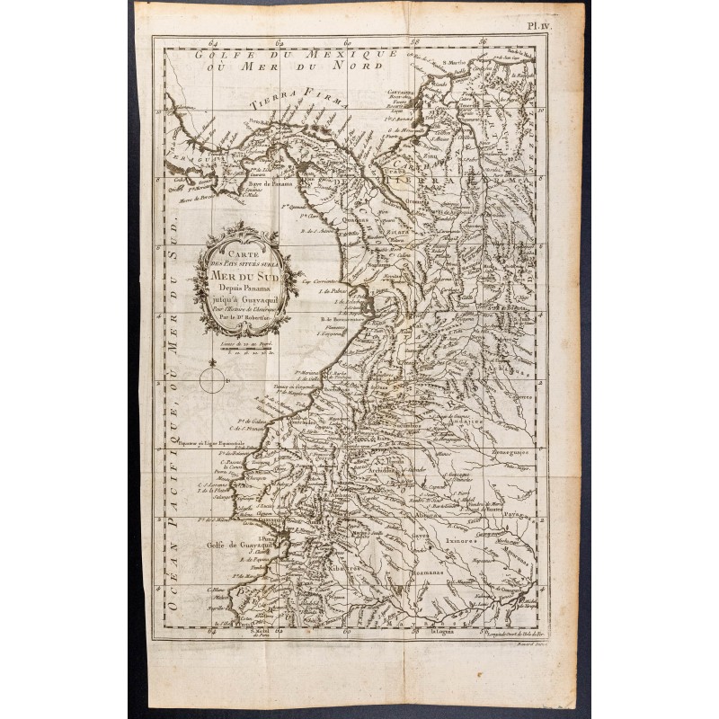 Gravure de 1778 - Carte de la Colombie, Panama et Équateur - 1