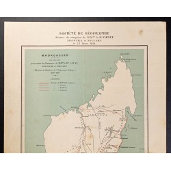 Gravure de 1891 - Carte de Madagascar - 2
