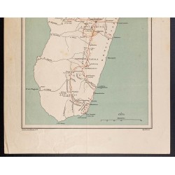 Gravure de 1891 - Carte de Madagascar - 3