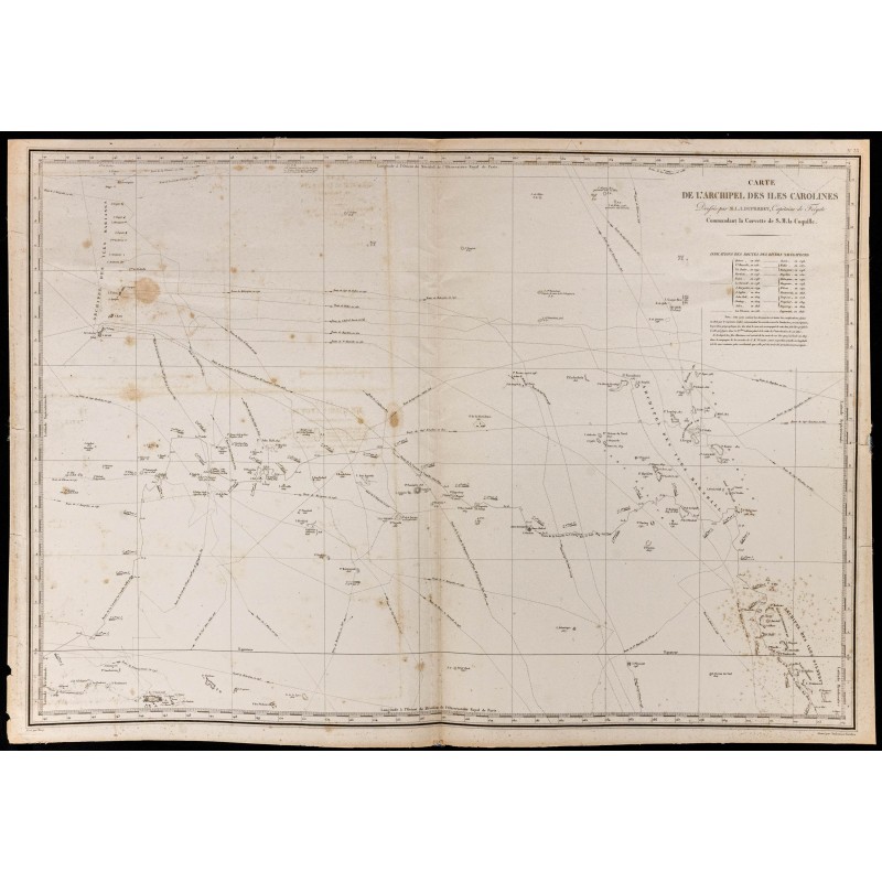 Gravure de 1828 - Archipel des îles Carolines - 1