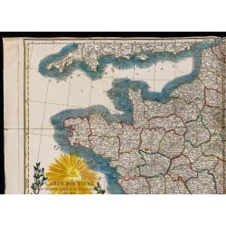 Gravure de 1794 - Carte routière de la France - 2