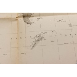 Gravure de 1876 - Océan Antarctique, Atlantique et Pacifique - 3