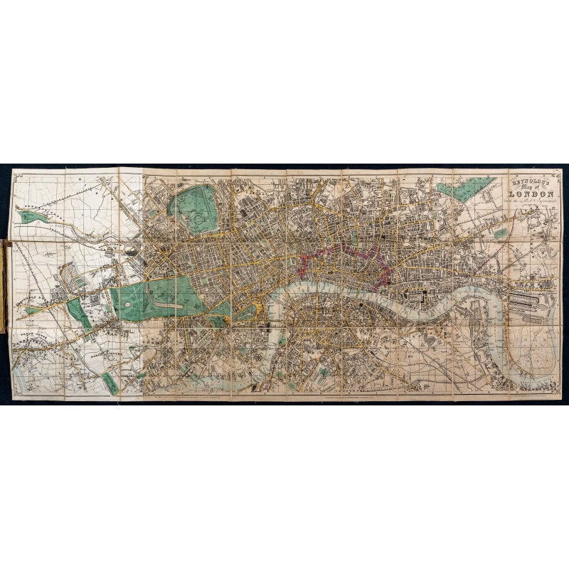 Gravure de 1847 - Plan de la ville de Londres - 1