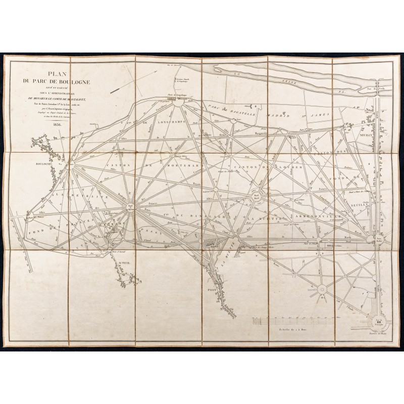 Gravure de 1836 - Bois de Boulogne - 1