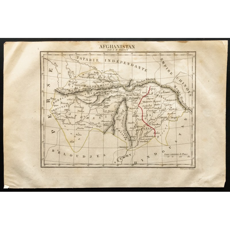 Gravure de 1843 - Carte de l'Afghanistan - 1