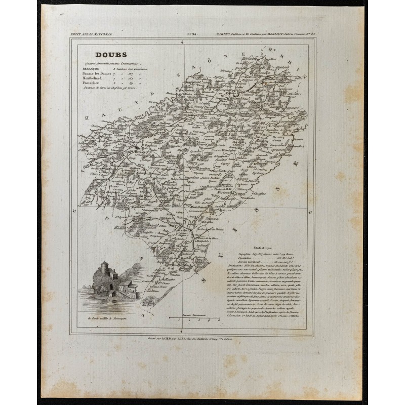 Gravure de 1833 - Département du Doubs - 1