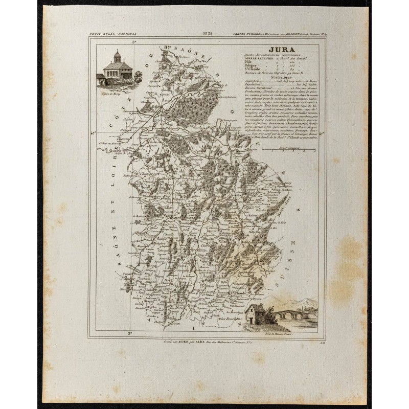 Gravure de 1833 - Département du Jura - 1