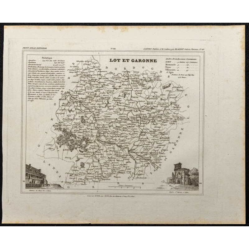 Gravure de 1833 - Département de Lot-et-Garonne - 1