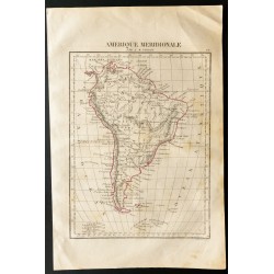 Gravure de 1843 - Carte de l'Amérique du sud - 1