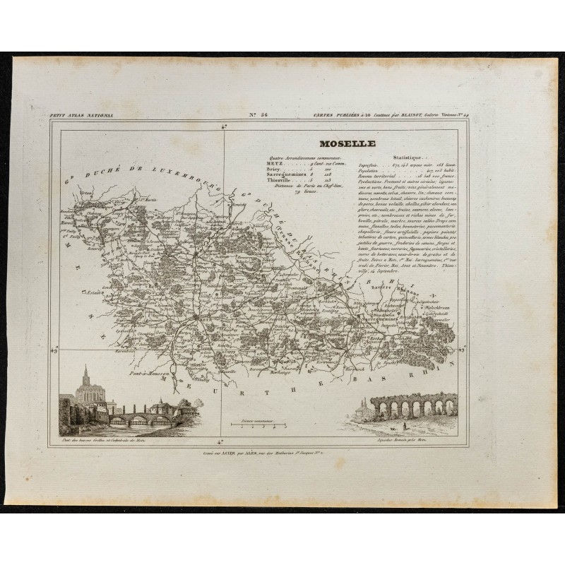 Gravure de 1833 - Département de la Moselle - 1