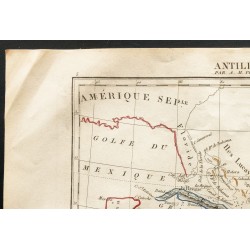 Gravure de 1843 - Carte des Antilles - 2