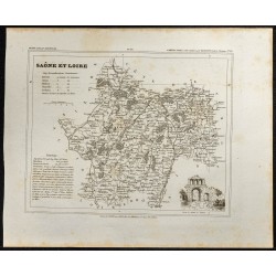 Gravure de 1833 - Département de la Saône-et-Loire - 1