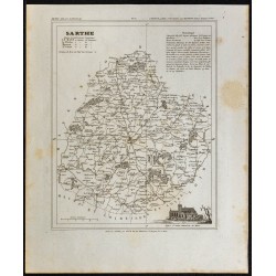 Gravure de 1833 - Département de la Sarthe - 1