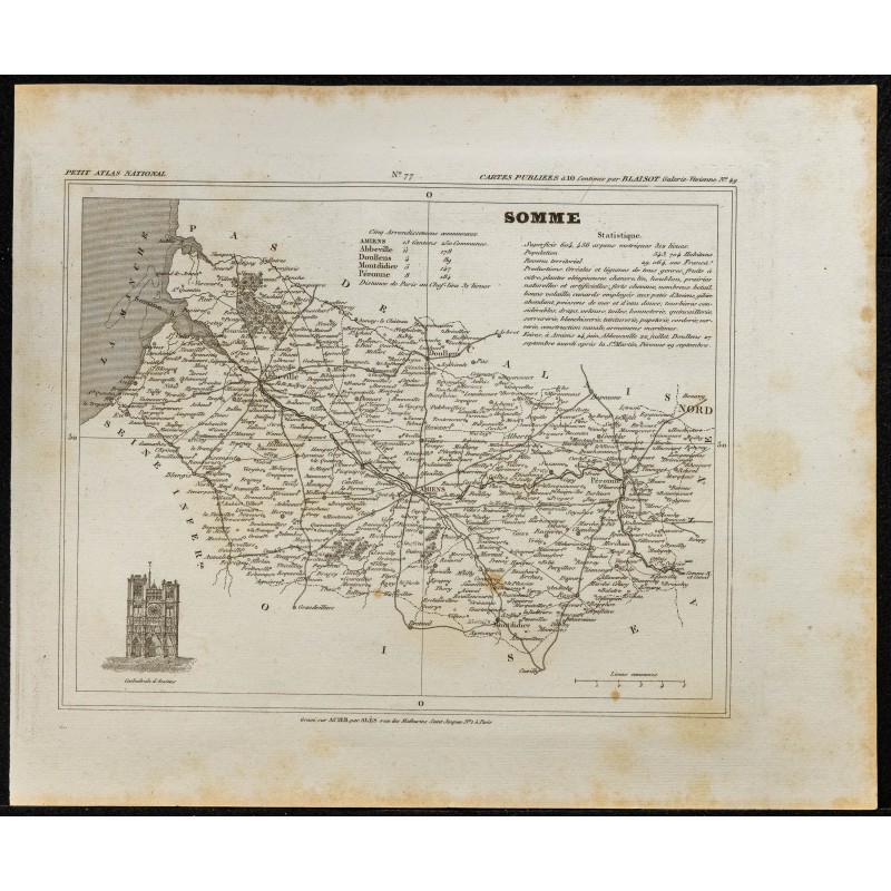 Gravure de 1833 - Département de la Somme - 1