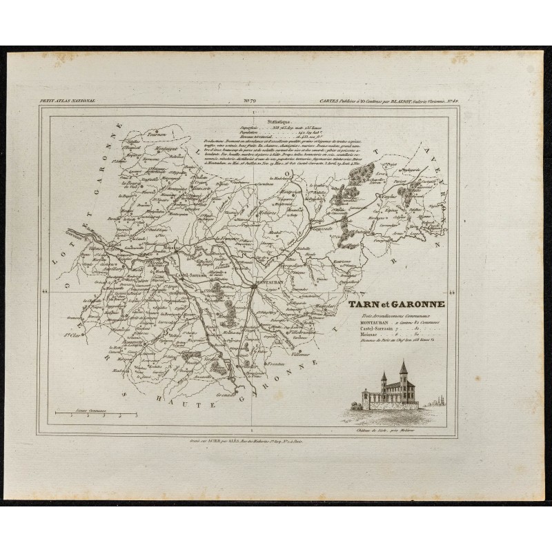 Gravure de 1833 - Département de Tarn-et-Garonne - 1