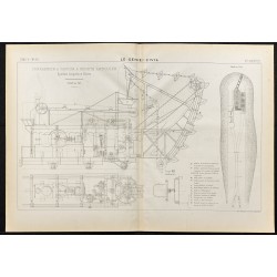 Gravure de 1884 - Terrassier à vapeur à godets articulés - 1