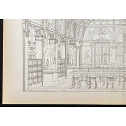 Gravure de 1884 - Collège Sainte-Barbe à Paris - 4