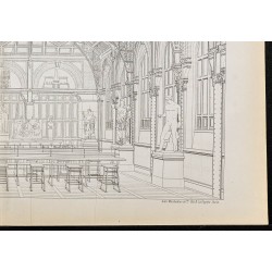 Gravure de 1884 - Collège Sainte-Barbe à Paris - 5