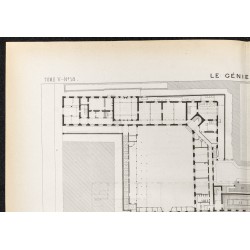 Gravure de 1884 - Collège Sainte-Barbe à Paris - 2