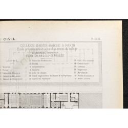 Gravure de 1884 - Collège Sainte-Barbe à Paris - 3